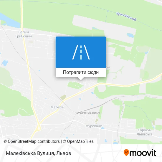Карта Малехівська Вулиця