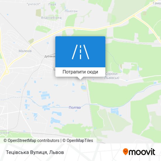 Карта Тецівська Вулиця