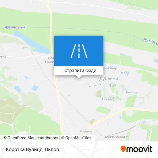 Карта Коротка Вулиця
