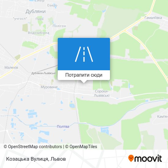 Карта Козацька Вулиця