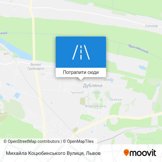 Карта Михайла Коцюбинського Вулиця