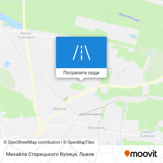 Карта Михайла Старицького Вулиця