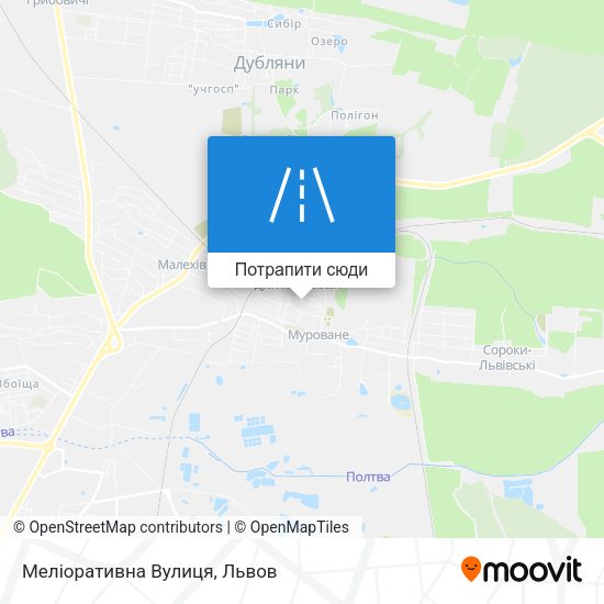 Карта Меліоративна Вулиця