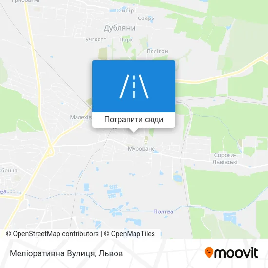 Карта Меліоративна Вулиця