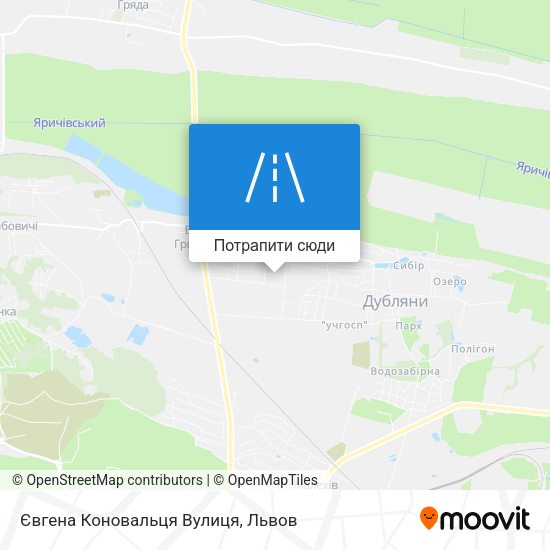 Карта Євгена Коновальця Вулиця