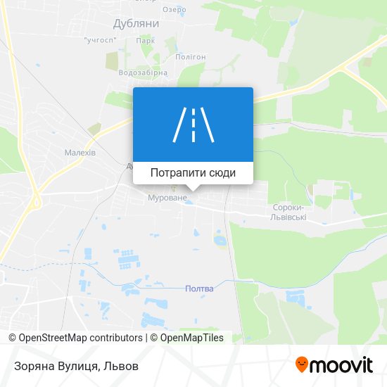 Карта Зоряна Вулиця