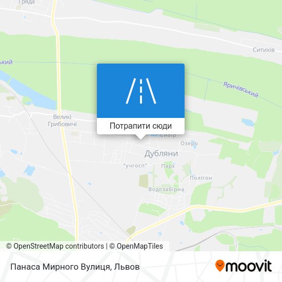 Карта Панаса Мирного Вулиця