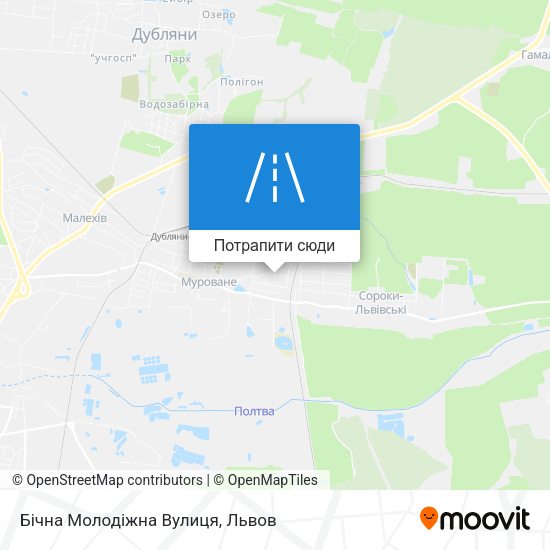 Карта Бічна Молодіжна Вулиця