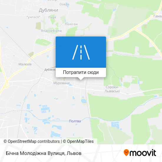 Карта Бічна Молодіжна Вулиця