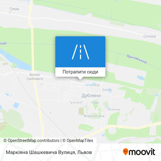 Карта Маркіяна Шашкевича Вулиця