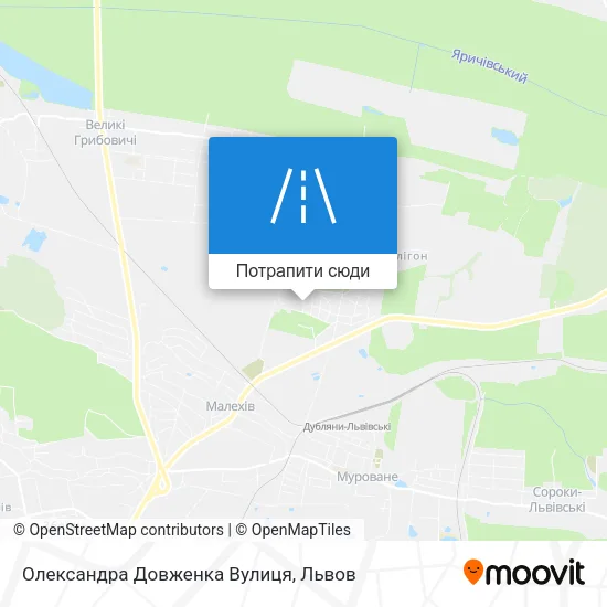 Карта Олександра Довженка Вулиця