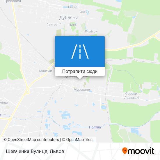 Карта Шевченка Вулиця