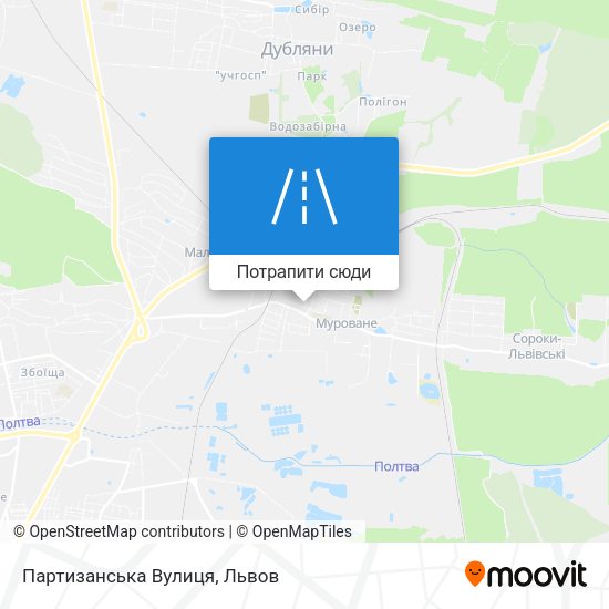 Карта Партизанська Вулиця