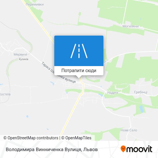 Карта Володимира Винниченка Вулиця
