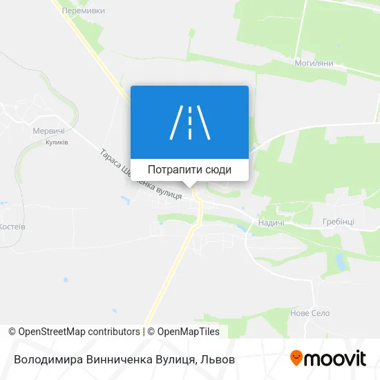 Карта Володимира Винниченка Вулиця