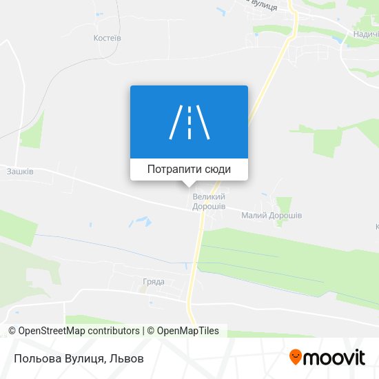 Карта Польова Вулиця