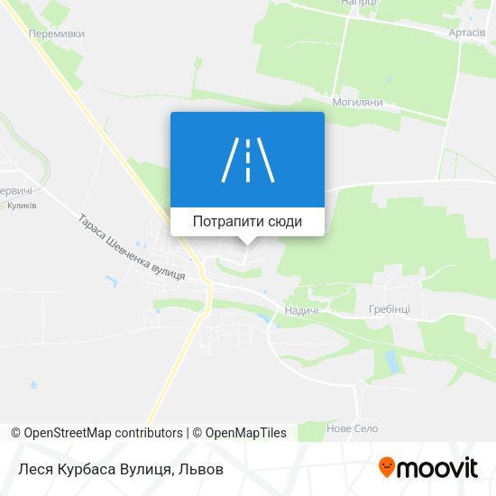 Карта Леся Курбаса Вулиця