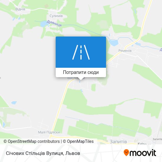 Карта Січових Стільців Вулиця
