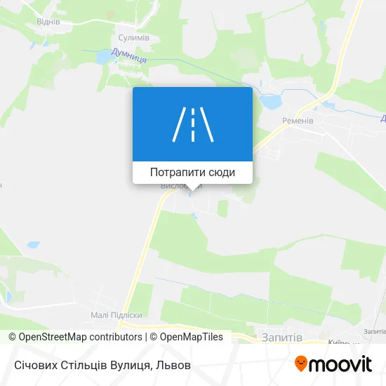 Карта Січових Стільців Вулиця