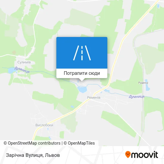 Карта Зарічна Вулиця