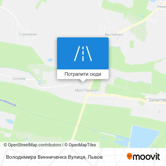 Карта Володимира Винниченка Вулиця