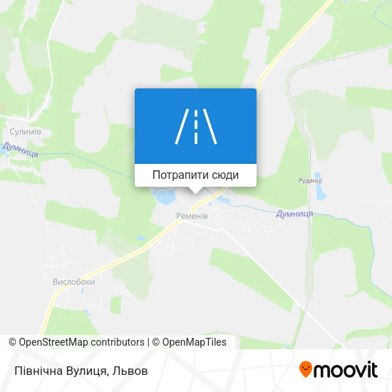 Карта Північна Вулиця