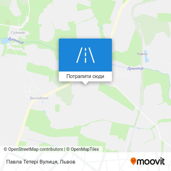Карта Павла Тетері Вулиця