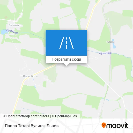 Карта Павла Тетері Вулиця