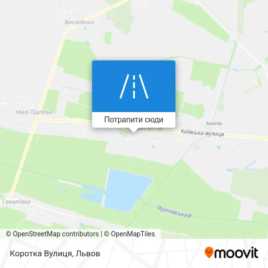 Карта Коротка Вулиця