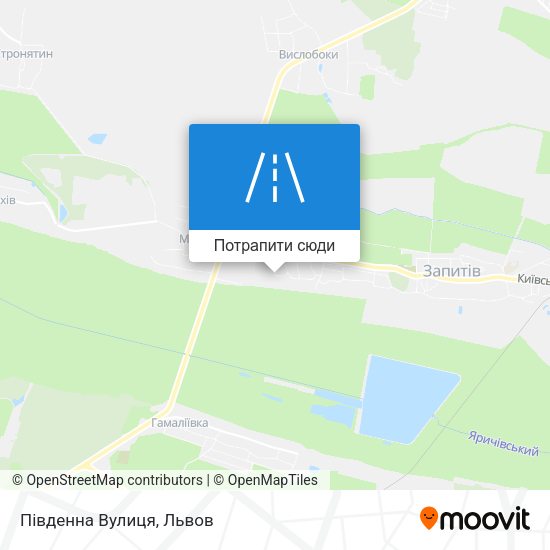Карта Південна Вулиця