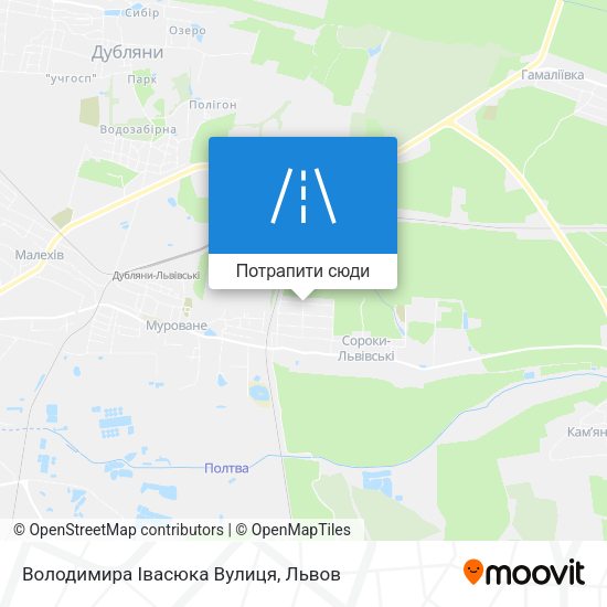 Карта Володимира Івасюка Вулиця