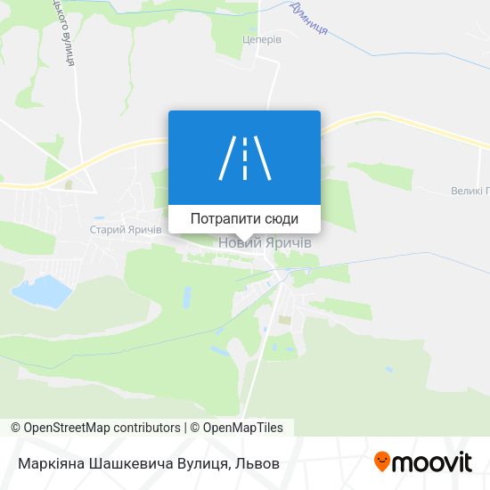 Карта Маркіяна Шашкевича Вулиця