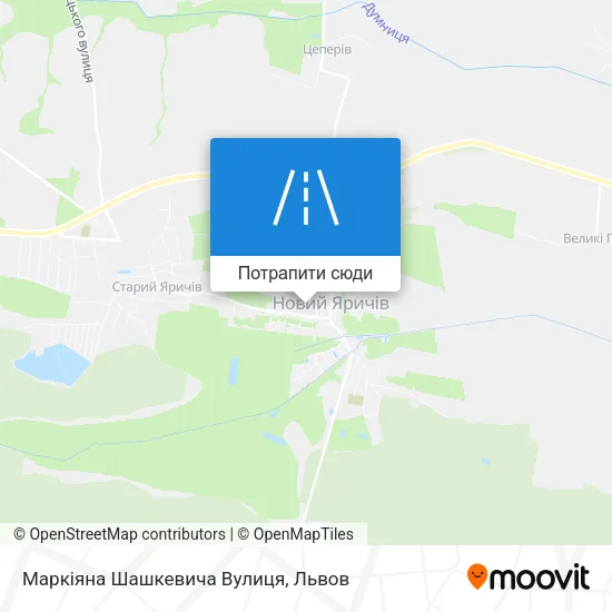 Карта Маркіяна Шашкевича Вулиця