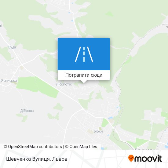 Карта Шевченка Вулиця