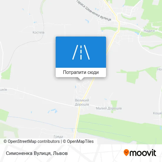 Карта Симоненка Вулиця