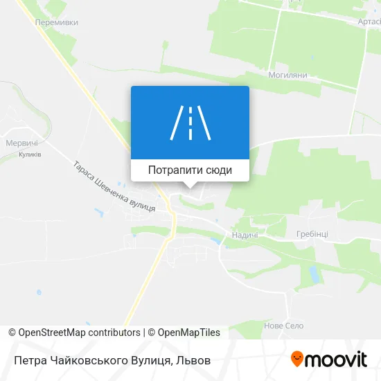 Карта Петра Чайковського Вулиця