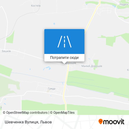 Карта Шевченка Вулиця