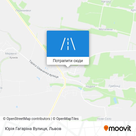 Карта Юрія Гагаріна Вулиця