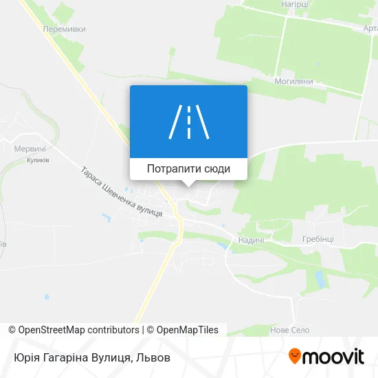 Карта Юрія Гагаріна Вулиця