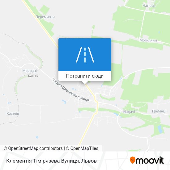 Карта Клементія Тімірязева Вулиця