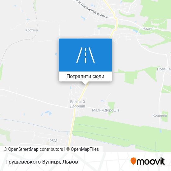 Карта Грушевського Вулиця