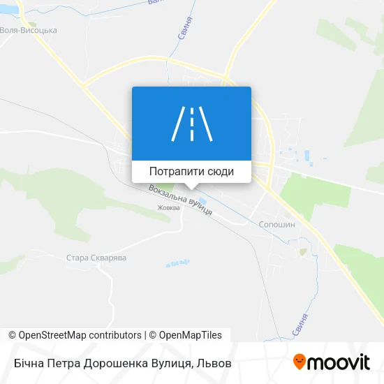 Карта Бічна Петра Дорошенка Вулиця