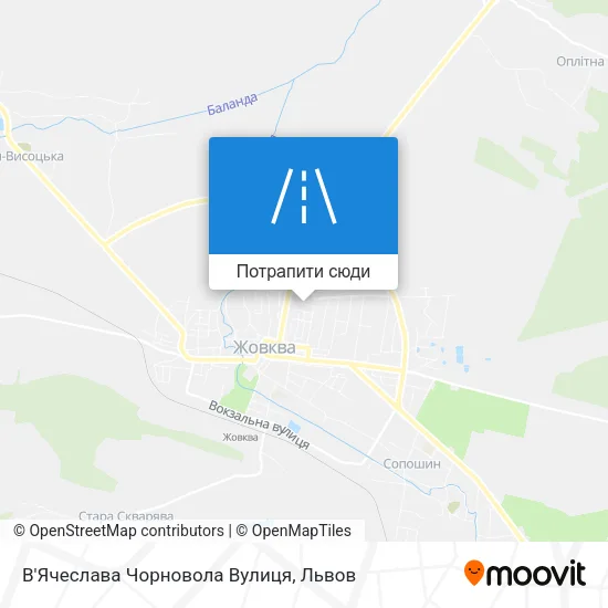 Карта В'Ячеслава Чорновола Вулиця