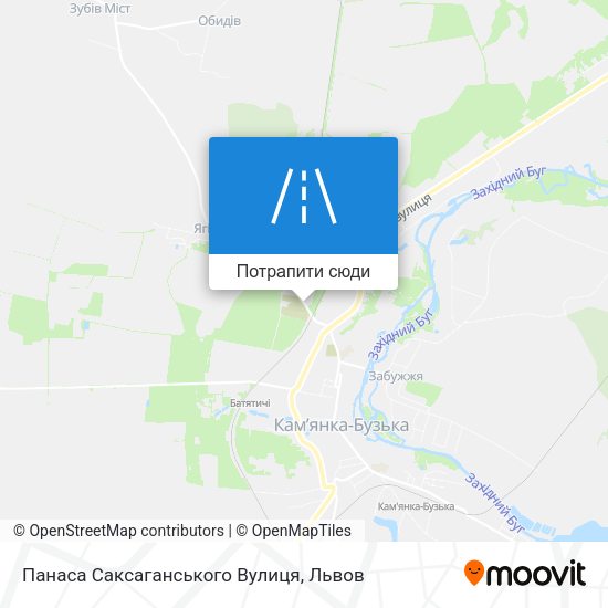 Карта Панаса Саксаганського Вулиця
