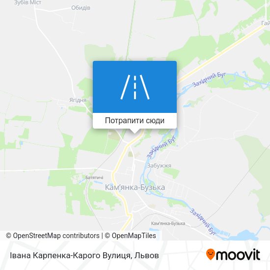Карта Івана Карпенка-Карого Вулиця