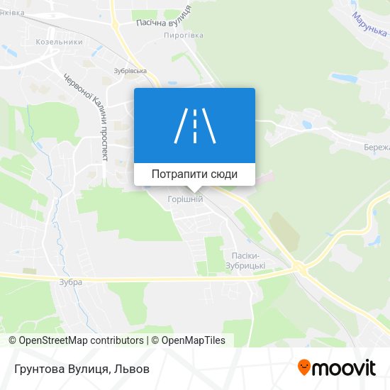 Карта Грунтова Вулиця