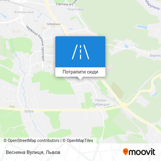 Карта Весняна Вулиця