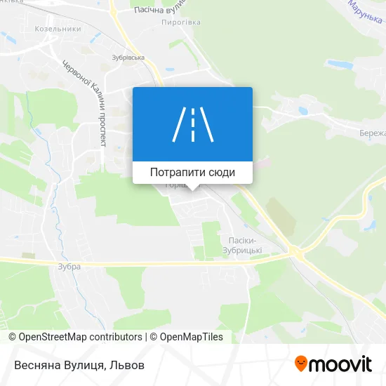 Карта Весняна Вулиця