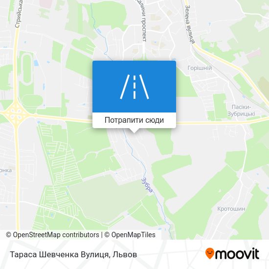 Карта Тараса Шевченка Вулиця