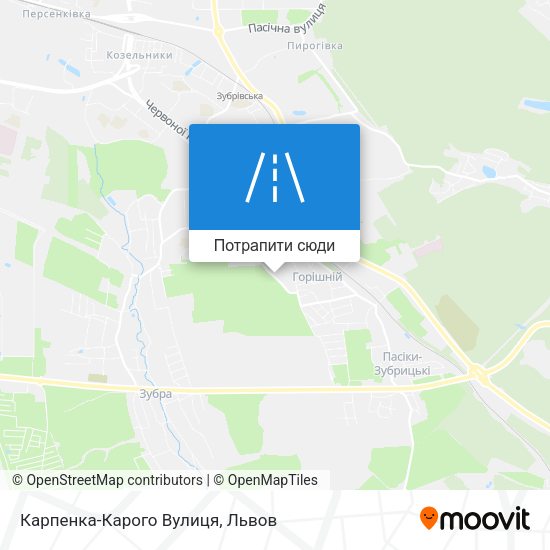 Карта Карпенка-Карого Вулиця